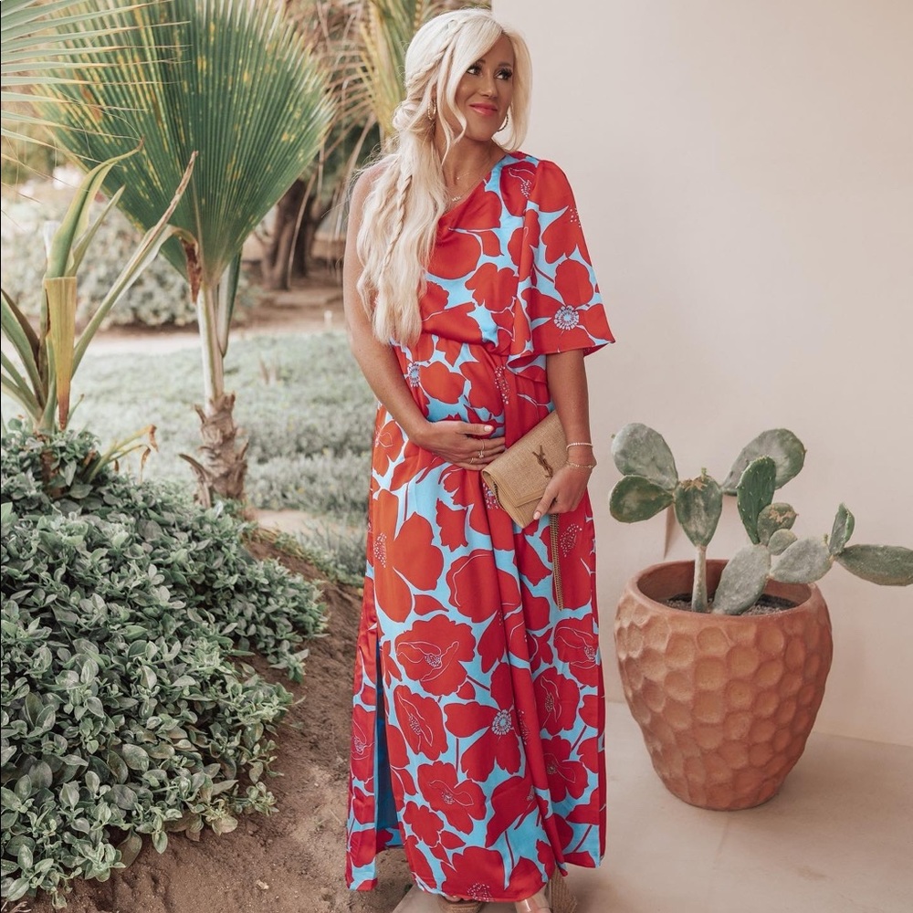 Sugarlips Red and Blue Wrap Sundress